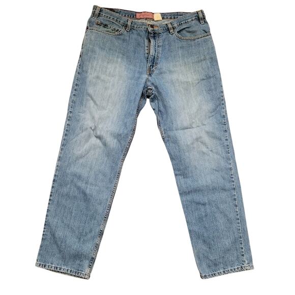 EDDIE BAUER Mens Classic Fit Relaxed Baggy High Rise Straight Leg Jeans 38x32 - Picture 1 of 8